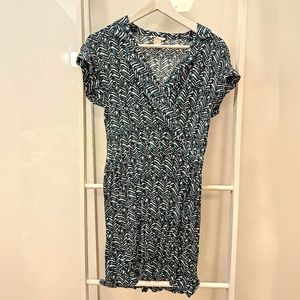 Leafprint short-sleeved dress S